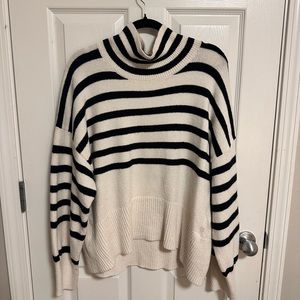 Striped turtle neck sweater